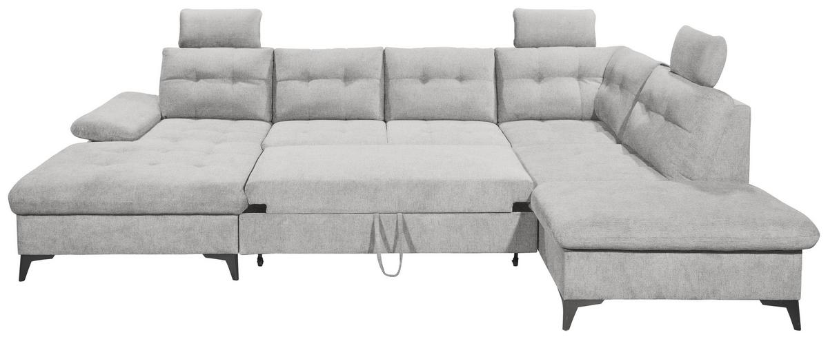 Wohnlandschaft Durban U ca. 170x324x218 cm Grau - Dunkelgrau/Schwarz, KONVENTIONELL, Kunststoff/Textil (170/324/218cm) - MID.YOU