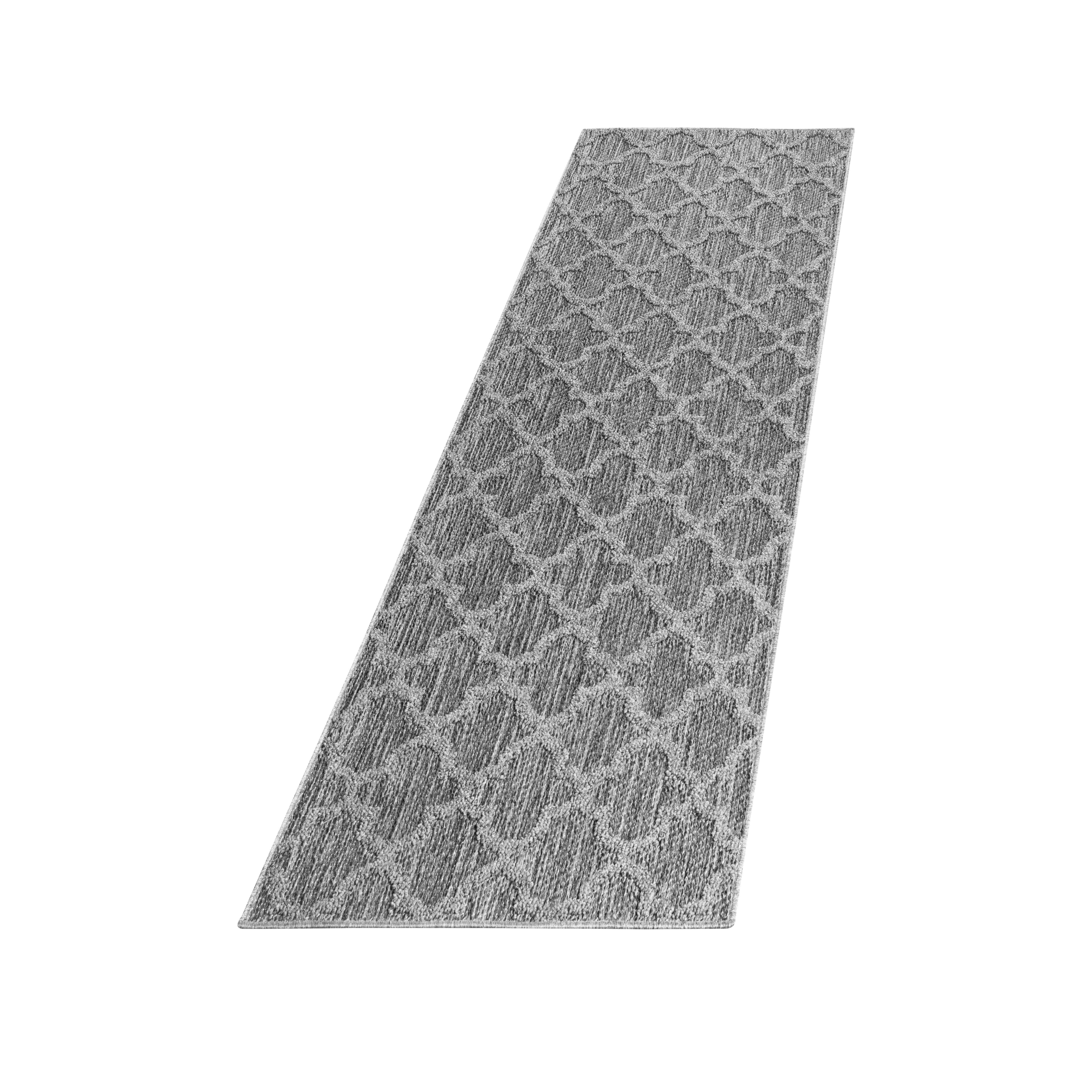 Outdoorteppich Patara Grau ca. 80x250cm - Grau, Design, Textil (80/250cm) - Novel