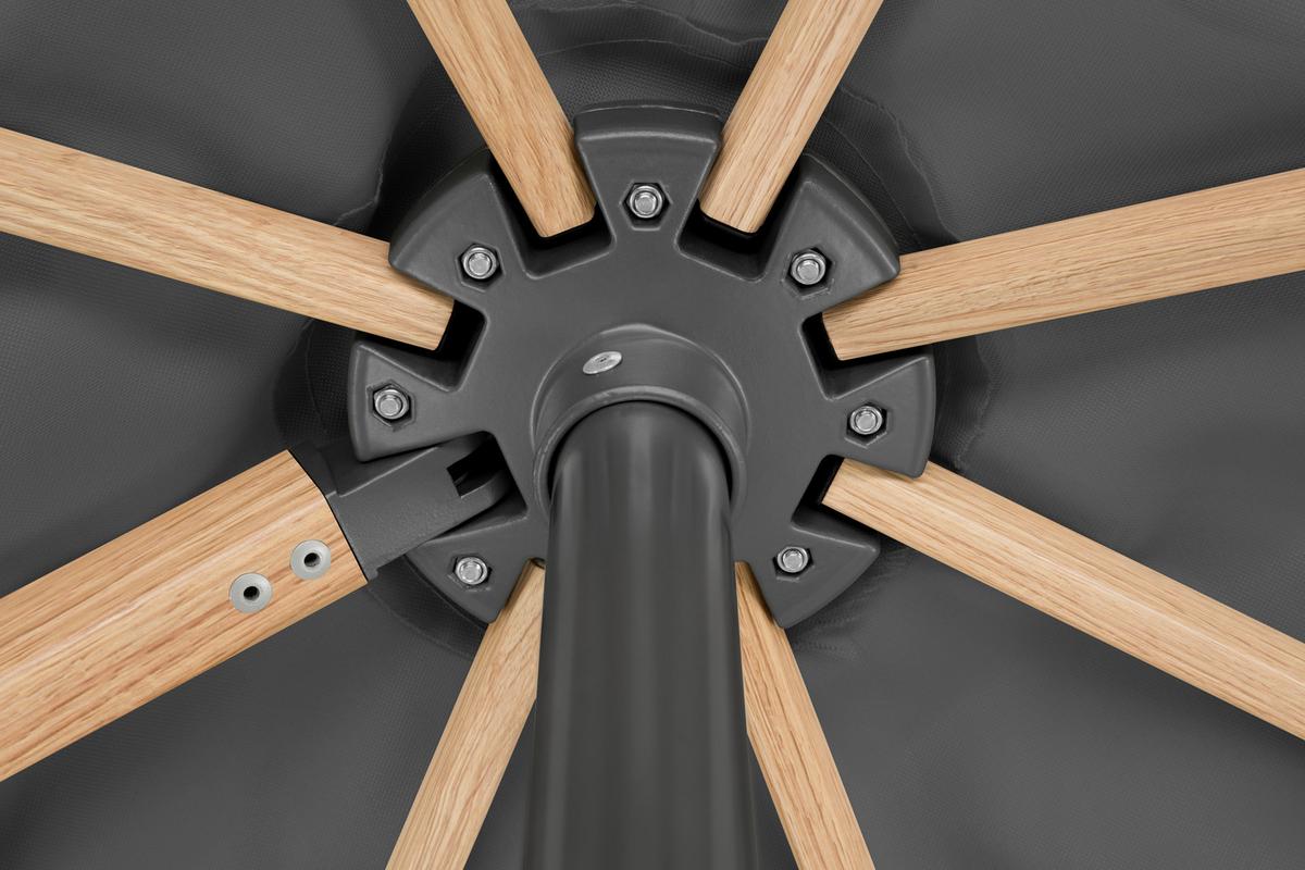 Ampelschirm Rohdos Anthrazit - Eichefarben/Anthrazit, Basics, Textil/Metall (358/263/300cm) - Schneider