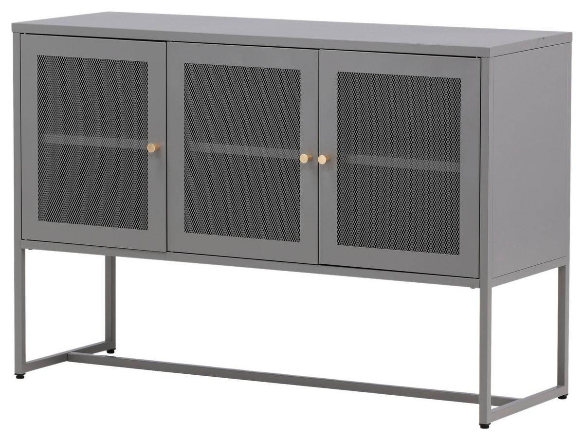 SIDEBOARD MALLA - Hellgrau, Design, Metall (120/80/40cm) - Livetastic