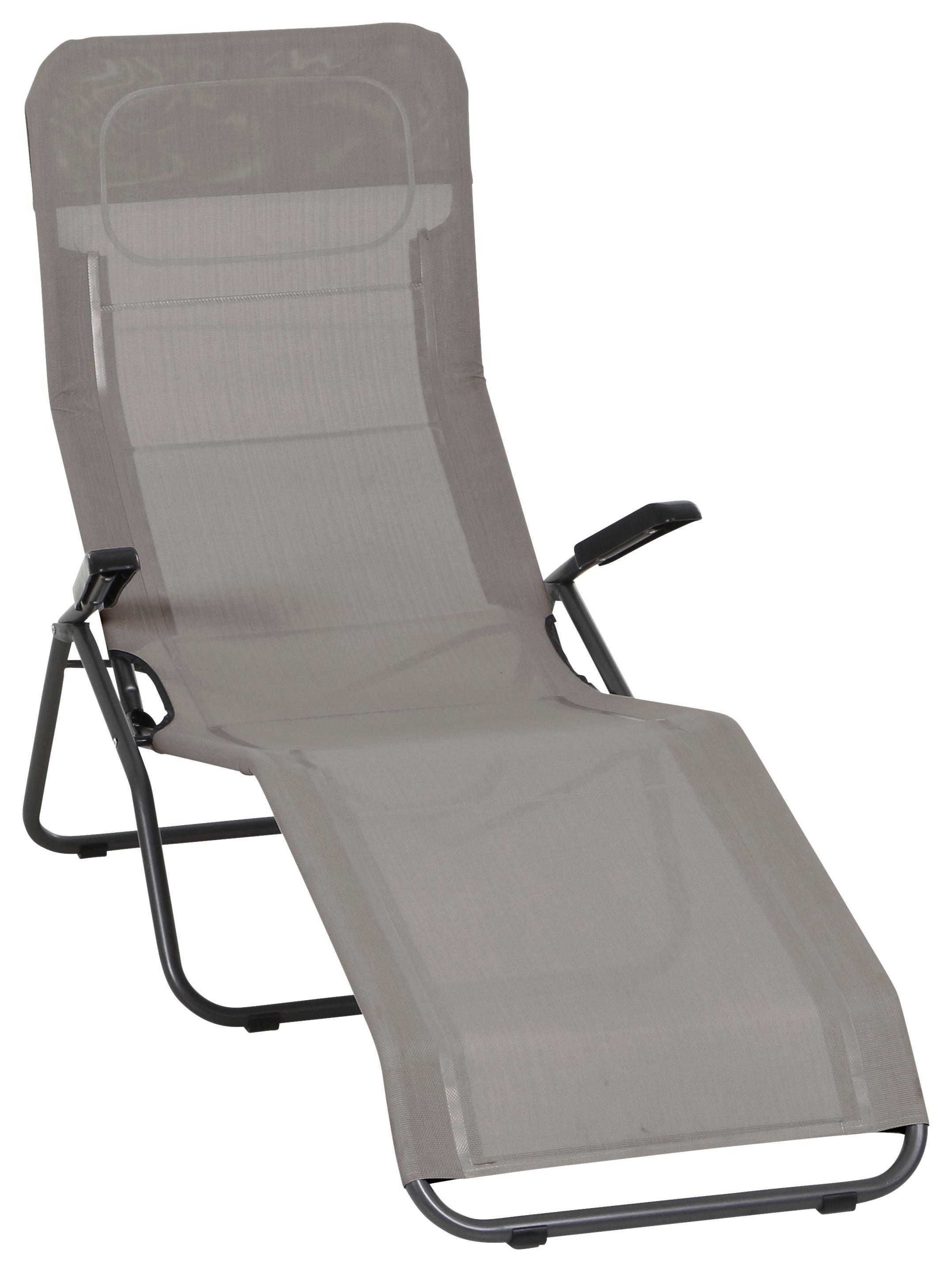 Gartenliege Anco Taupe Stahl - Taupe/Anthrazit, MODERN, Textil/Metall (72,5/103,5/144cm) - Siena Garden