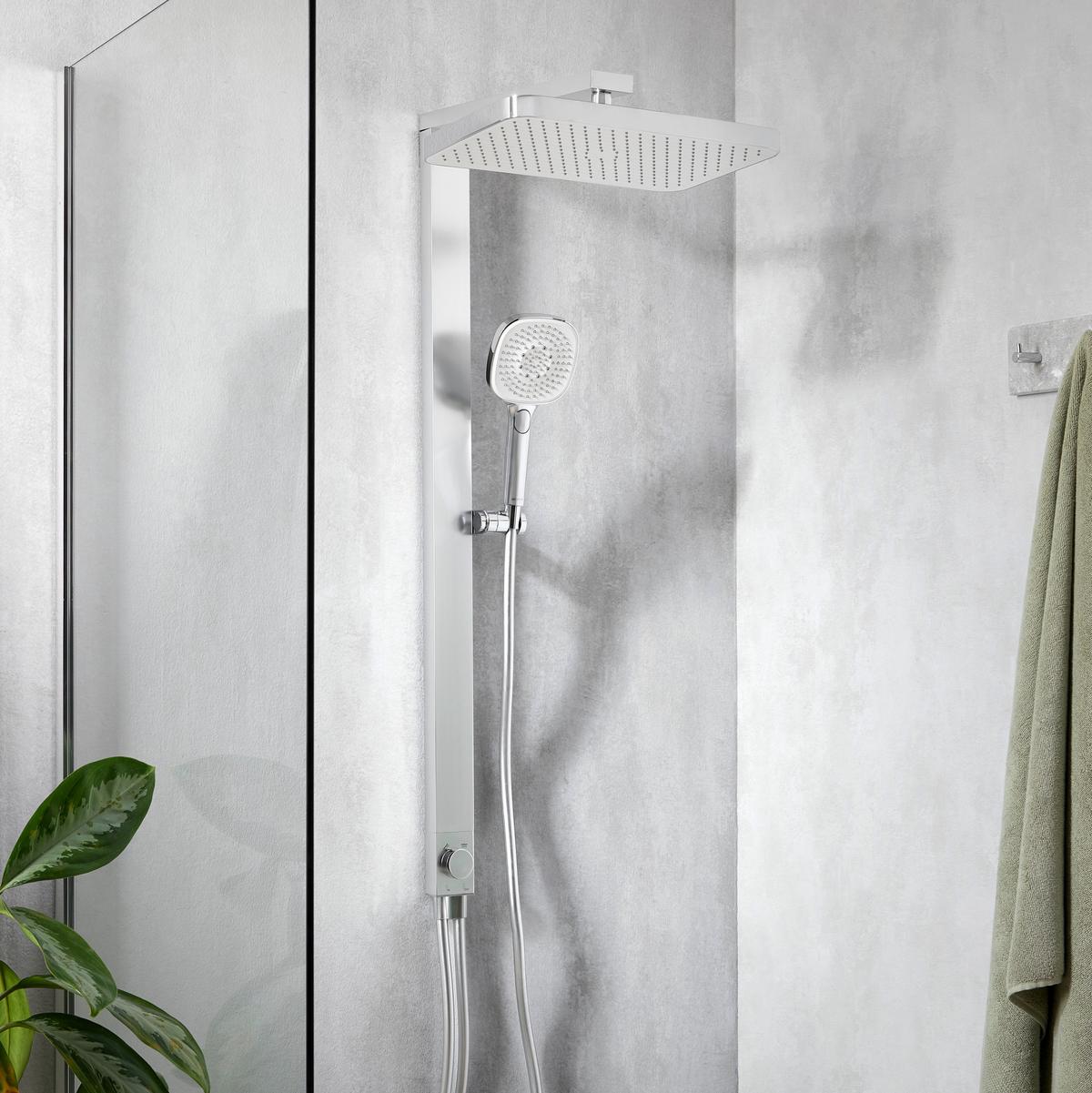 Überkopfbrauseset La Palma Chromfarben - Chromfarben, MODERN, Kunststoff (43/105/5cm) - Premium Living