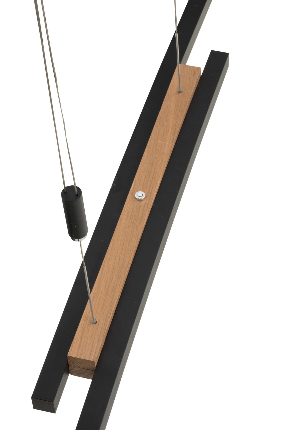 LAMPA WISZĄCA LED DONATELLO DIETER KNOLL - czarny, Basics, metal/drewno (130/6,5/155cm) - Dieter Knoll