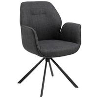 KRZESŁO Z PODŁOKIETNIKAMI AURA - ciemnoszary/czarny, Design, metal/tkanina (61/90/62cm) - MID.YOU