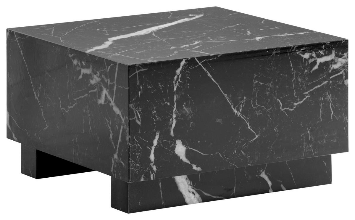 COUCHTISCH MONOBLOC - Schwarz Hochglanz, Lifestyle, Holzwerkstoff (60/60/35cm) - Livetastic