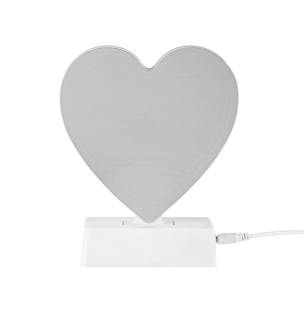 LED-Dekoleuchte Heartim Grau/Weiß max. 1 Watt - Transparent/Weiß, KONVENTIONELL, Kunststoff (4,6/14,5/17,9cm) - Mömax