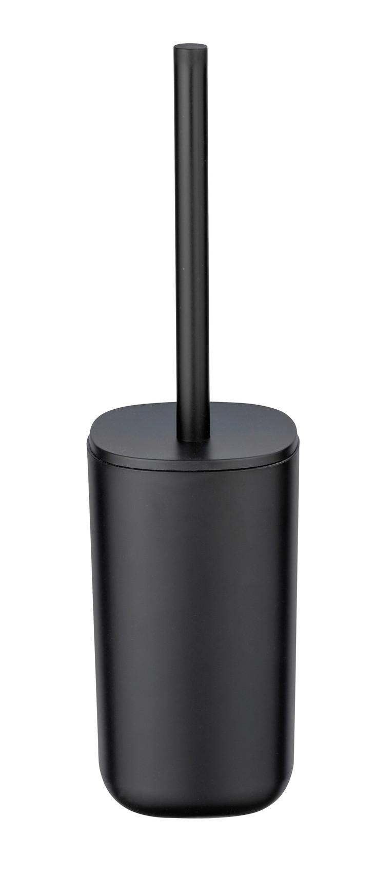 Garnitură perie WC Davos - negru, Modern, plastic (9,5/35/9,5cm) - Wenko