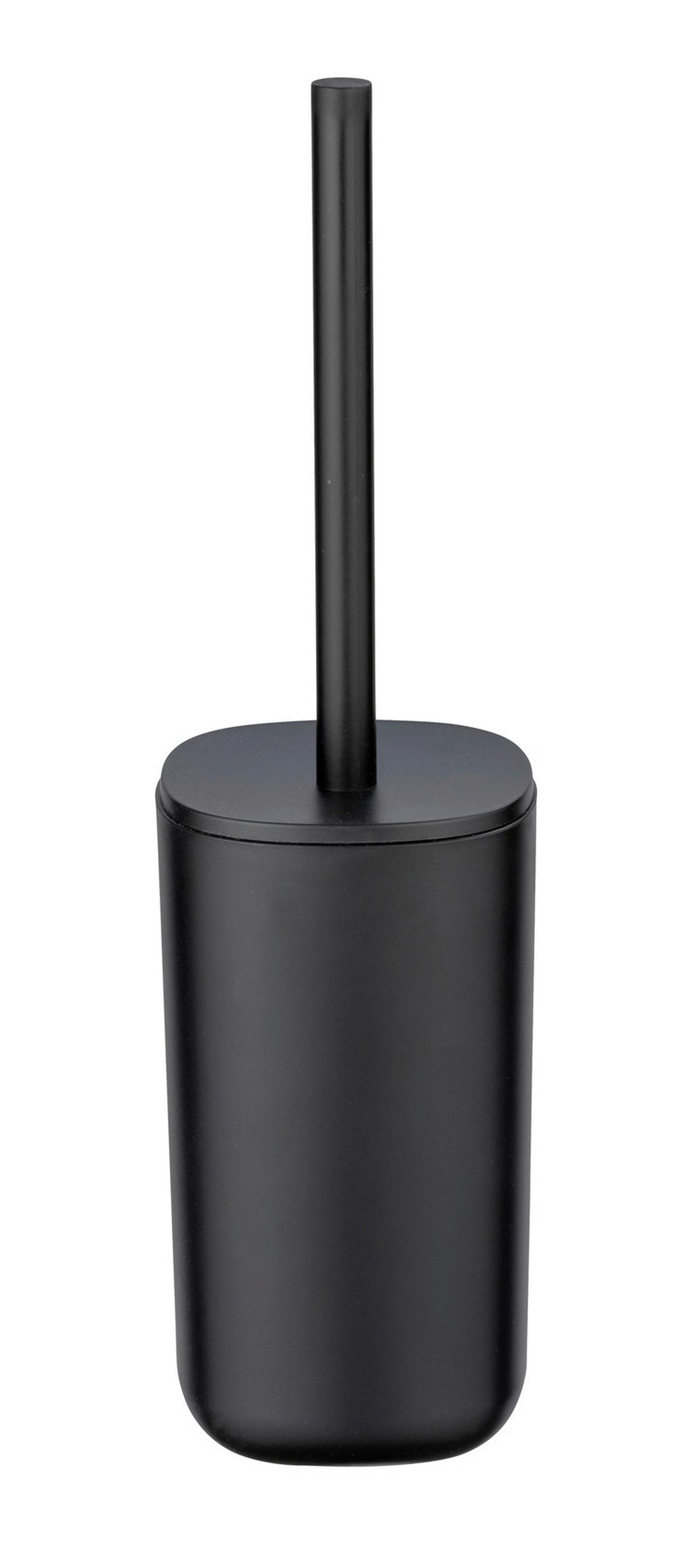Garnitură perie WC Davos - negru, Modern, plastic (9,5/35/9,5cm) - Wenko