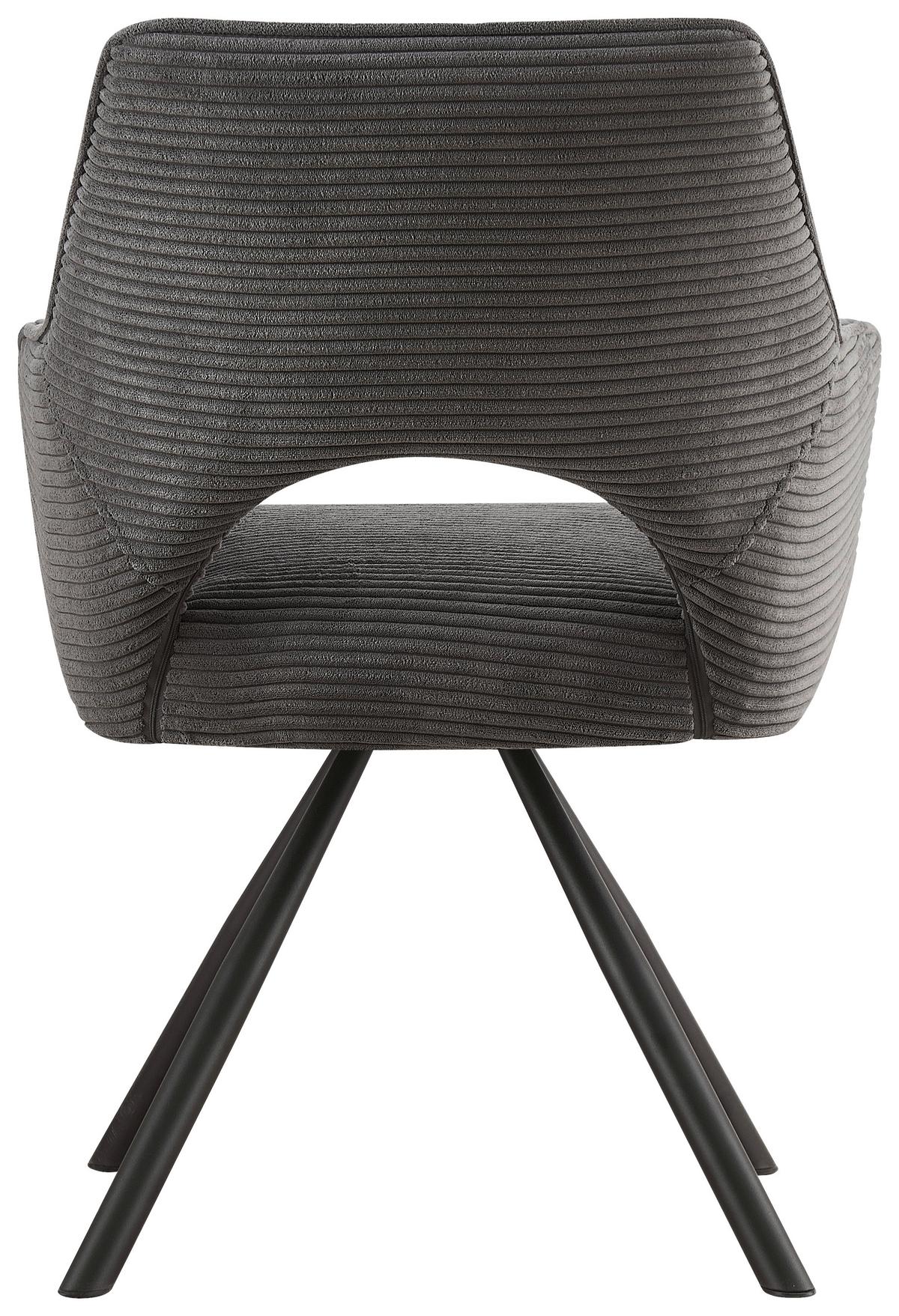 KRZESŁO Z PODŁOKIETNIKAMI JASON - czarny/ciemnoszary, Design, metal/tkanina (60/85/63cm) - Hom`in