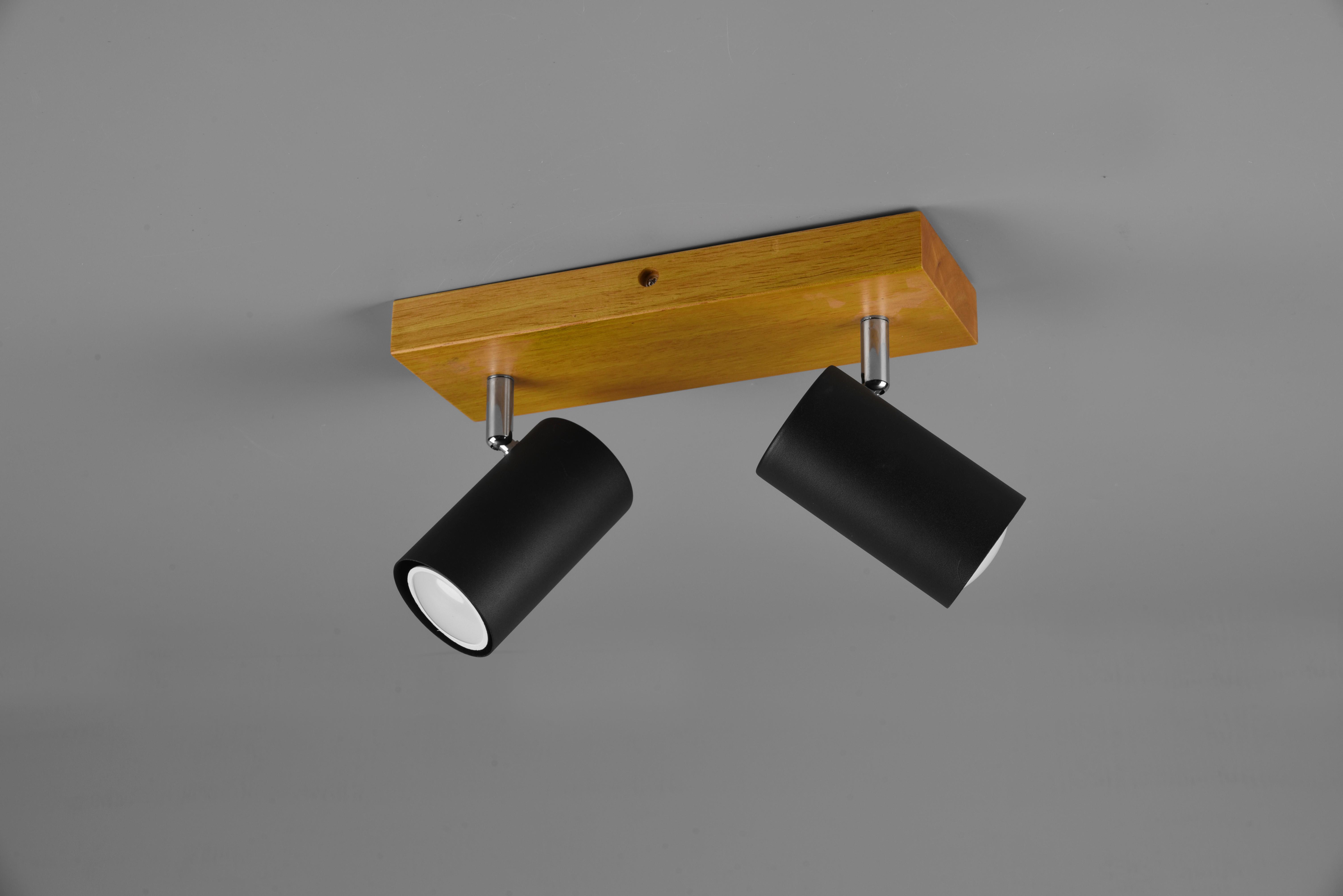 Strahler Marley Schwarz max. 35 Watt - Schwarz, Design, Holz/Metall (26/16/9cm) - Trio Leuchten