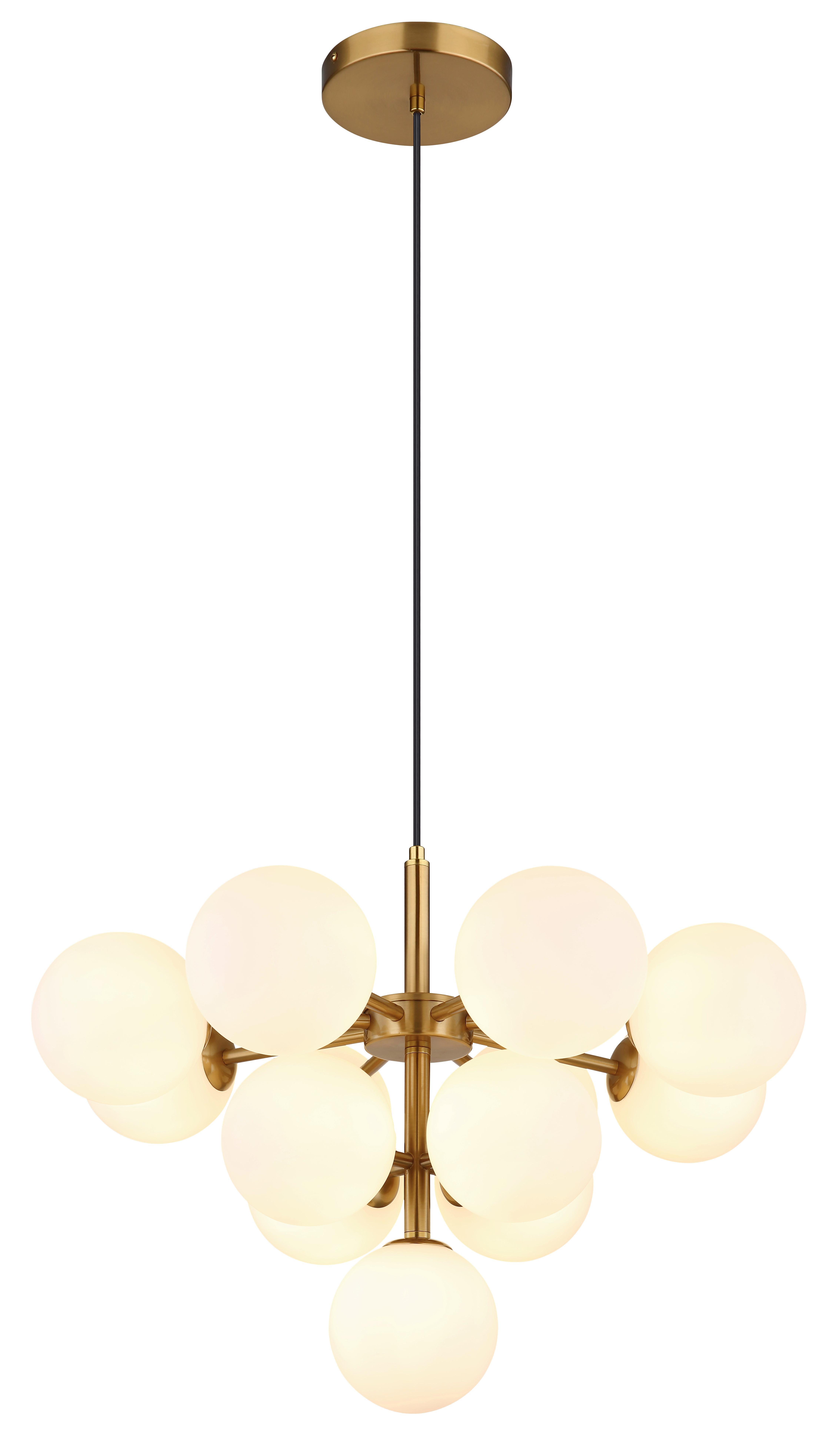Viseća Svjetiljka Grappy - zlatne boje, Design, staklo/metal (56/120cm) - Globo