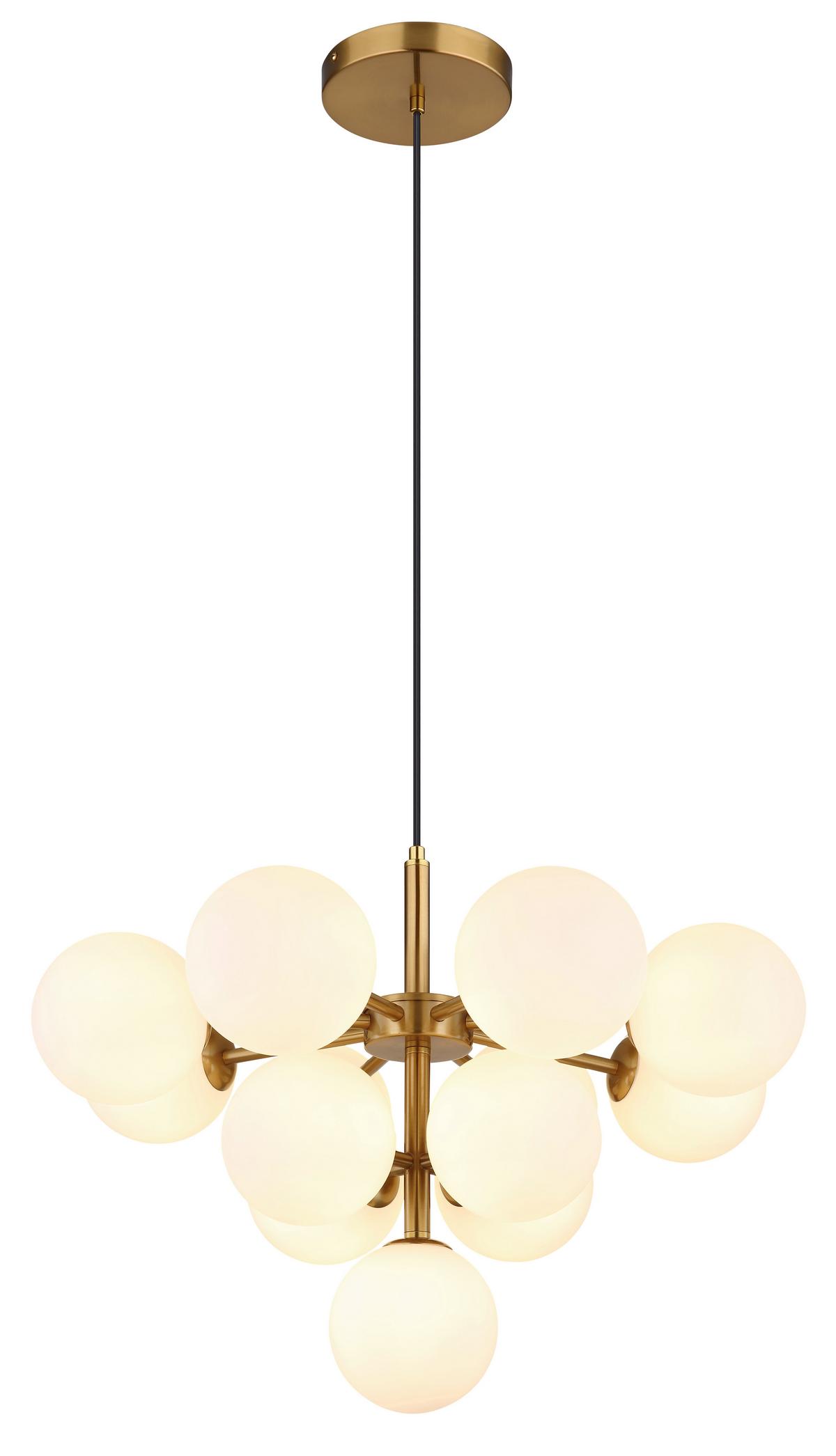 Viseča Svetilka Grappy - zlate barve, Design, kovina/steklo (56/120cm) - Globo