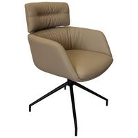 KRZESŁO Z PODŁOKIETNIKAMI PABLO -EXKLUSIV- - czarny/taupe, Design, skóra/metal (62/92/66cm) - Dieter Knoll