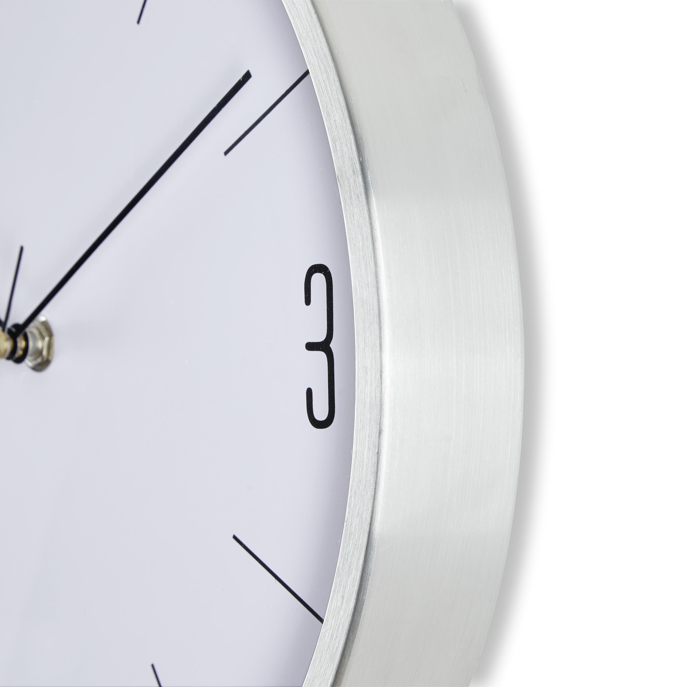 Wanduhr Jesper, ca. 30x4cm - Silberfarben, Modern, Glas/Metall (30,5/30,5/4cm) - Modern Living