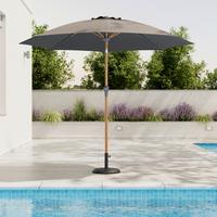 Sonnenschirm Doris Anthrazit/Naturfarben - Anthrazit/Naturfarben, Basics, Textil/Metall (270/240/270cm) - Mömax