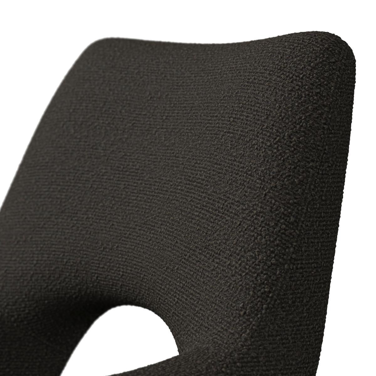 Barhocker Tami Dunkelbraun Struktur Gepolstert - Dunkelbraun/Schwarz, MODERN, Holz/Textil (46/82-102/51cm) - Bessagi Home