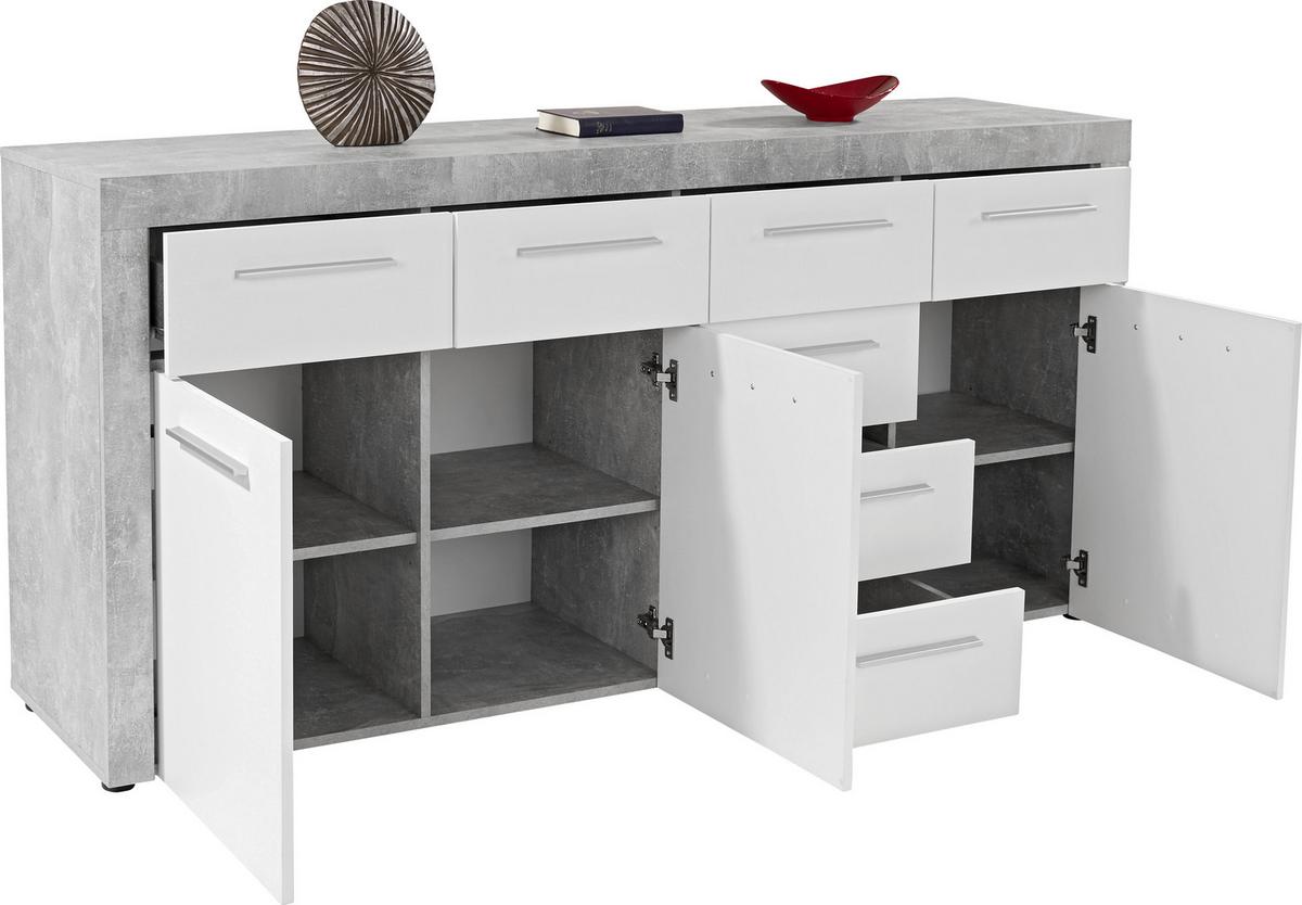 Comodă FOCUS FCK03 - alb/gri, Modern, material pe bază de lemn (194/86/45cm) - Modern Living
