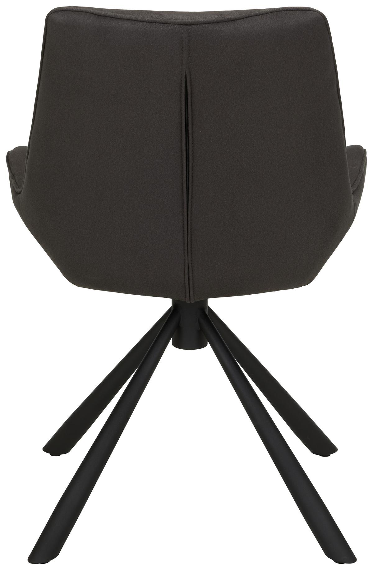 Stuhl Rebell in Grau Struktur - Schwarz/Grau, MODERN, Textil/Metall (57/84/63cm) - Mömax
