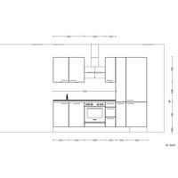 Küchenblock Easytouch High m. Geräten Sandfarben - Sandfarben/Eichefarben, MODERN, Holzwerkstoff/Metall (270cm) - Nobilia