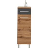 Spodnja Omarica Float, Hrast, Antracit - barve kroma/barve hrasta, Moderno, kovina/leseni material (35/106/33cm) - Premium Living