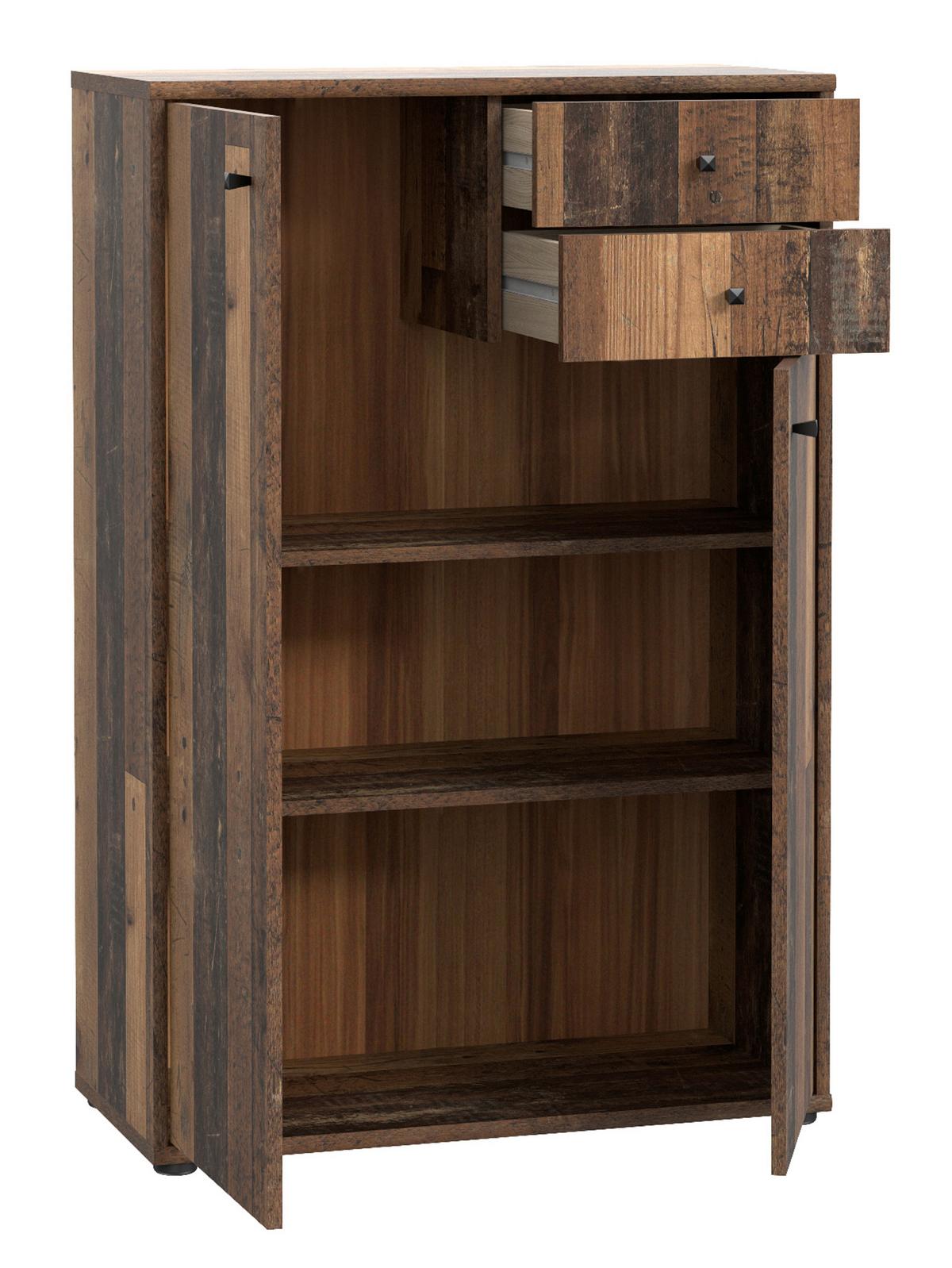 Komoda Tempra 2, Rjava - temno rjava/sivorjava, Design, leseni material (73,7/111,1/34,8cm)