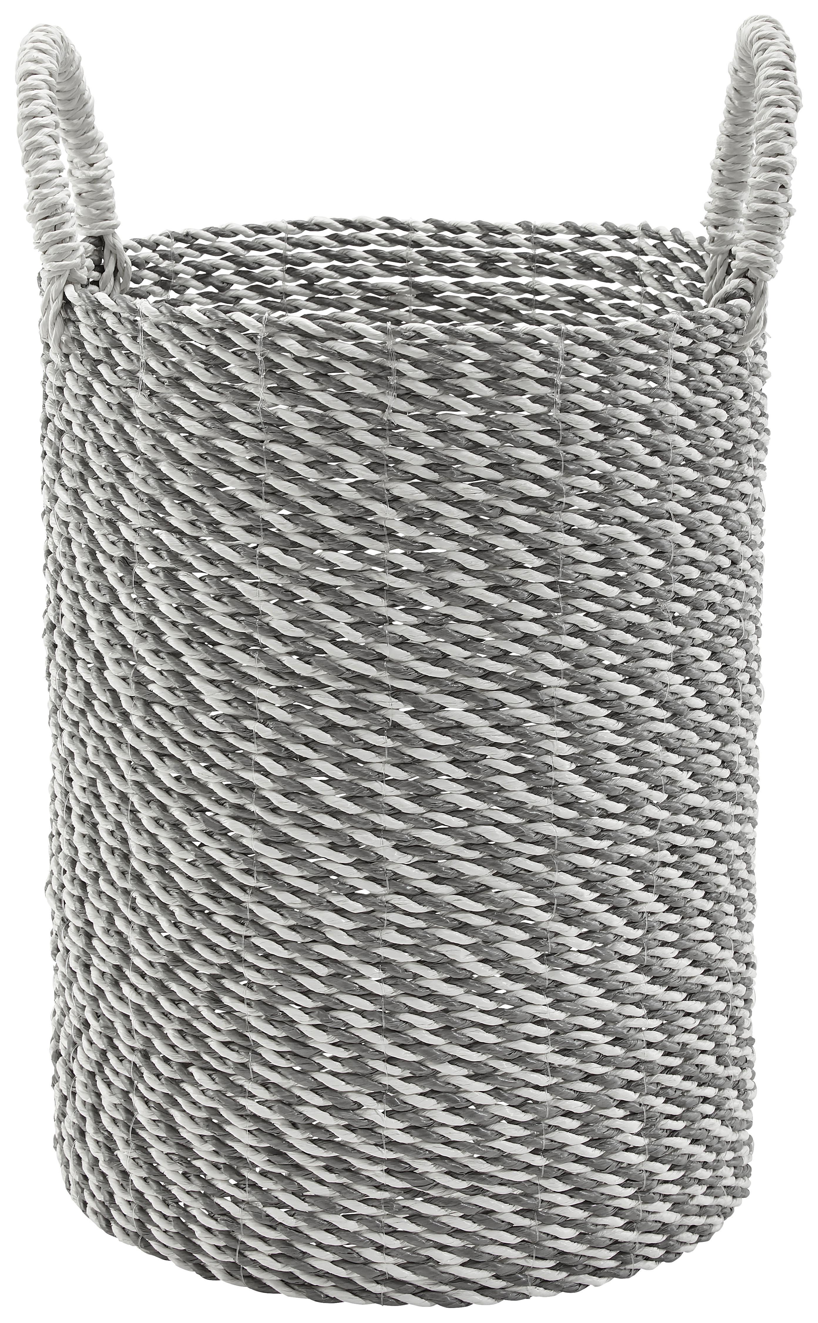 Korb Shannon in Grau Höhe ca. 41 cm - Grau, MODERN, Kunststoff (32/41cm) - Bessagi Home