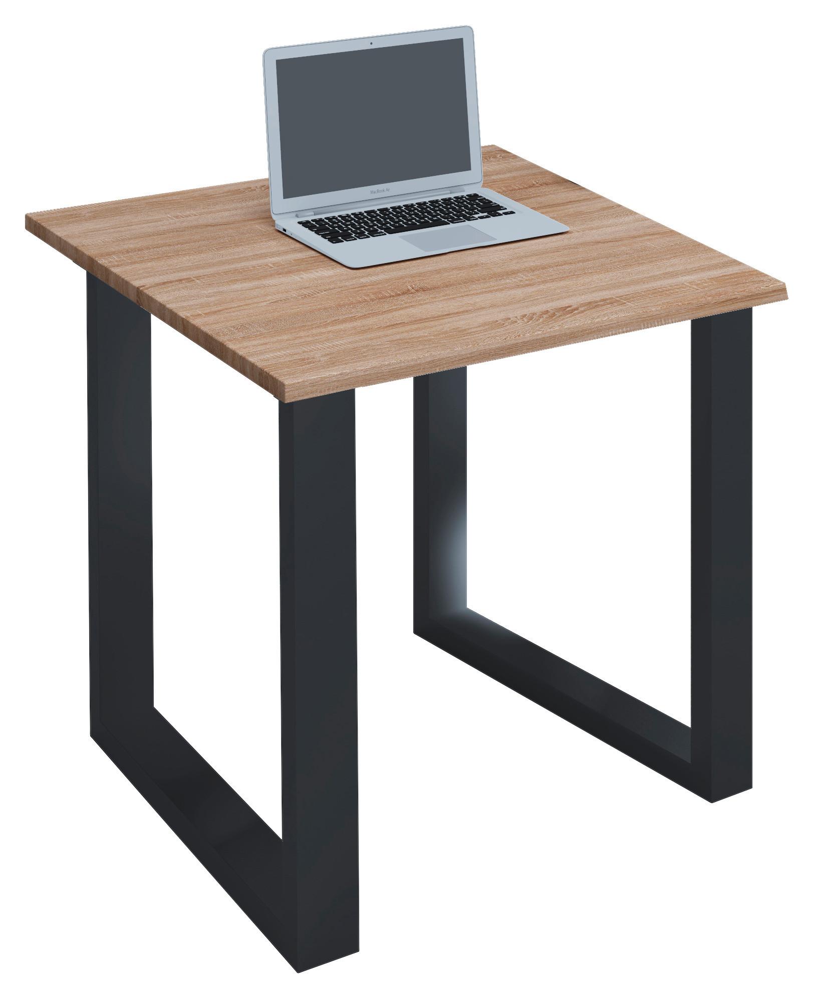 Schreibtisch Lona Sonoma Eiche/Schwarz - Schwarz/Sonoma Eiche, MODERN, Holzwerkstoff/Metall (80/50/76cm) - MID.YOU