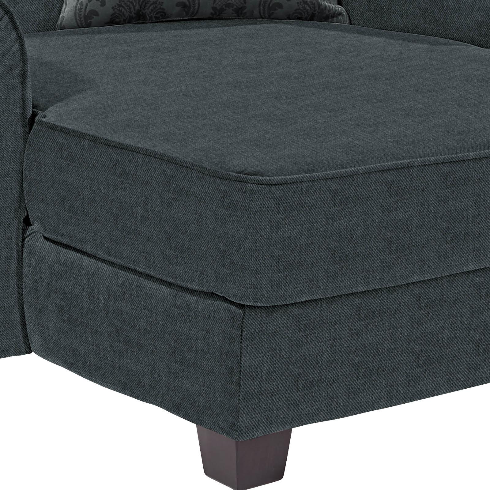 Fotelja Living - siva/tamno siva, Romantik / Landhaus, drvo/tekstil (120/98/138cm) - Modern Living