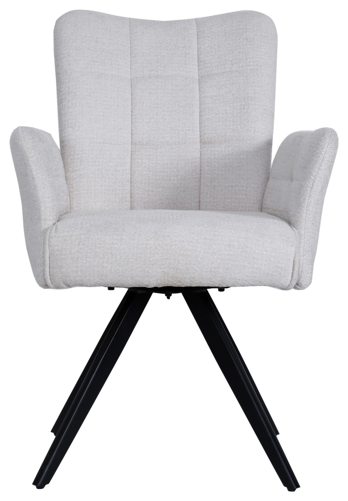 KRZESŁO Z PODŁOKIETNIKAMI SVEN - beżowy/czarny, Modern, metal/drewno (63/91/66cm) - MID.YOU