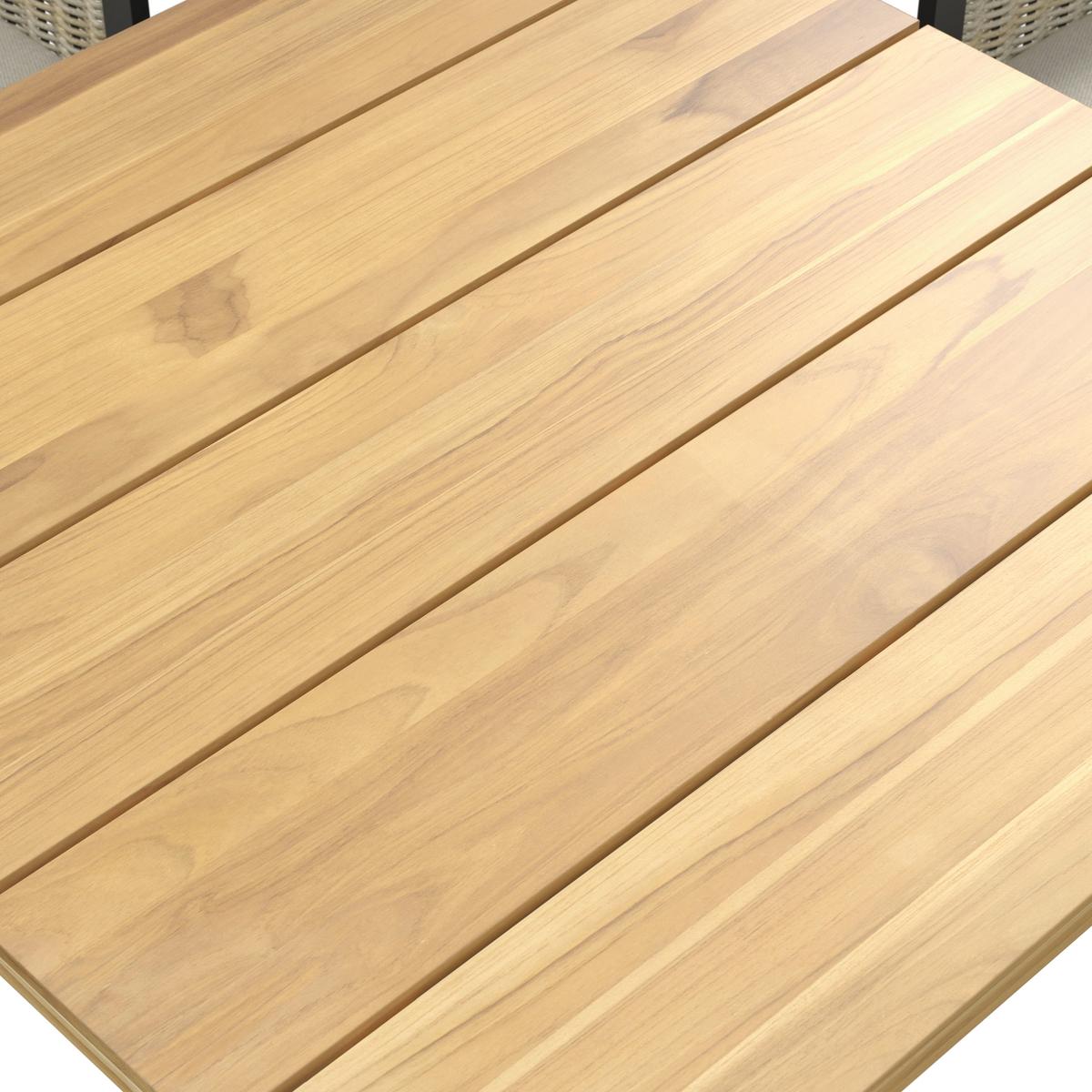 Jedilna Lounge Garnitura Cassandra, 5-Delni Set - svetlo rjava/barva tikovine, Moderno, kovina/tekstil - Bessagi Garden