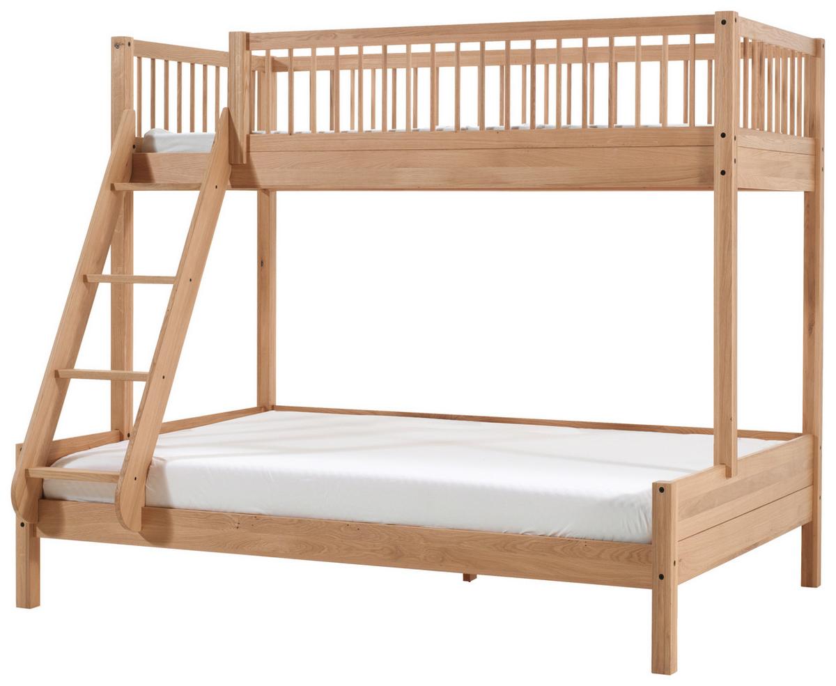 Etagenbett FORREST Eichefarben ca. 90/140x200 cm Echtholz - Eichefarben/Naturfarben, MODERN, Holz (90/140/200cm) - Vipack