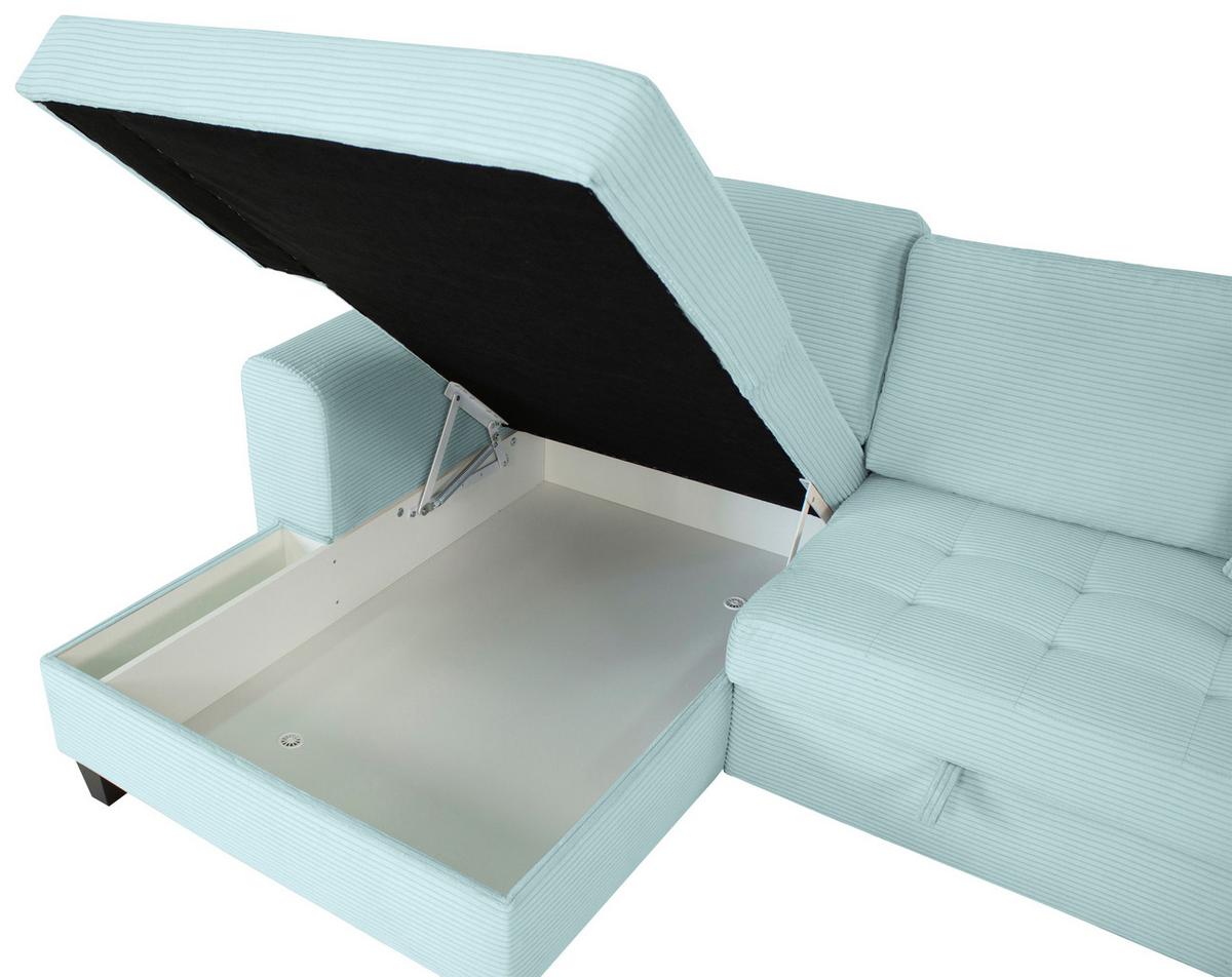 Kutna Garnitura Moritz - sivo-zelena, Trend, tekstil (155/265cm) - Modern Living