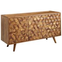 Komoda Wohnling, Pravi Les - barve indijskega rožnega lesa, Design, les (138/76/45cm) - MID.YOU