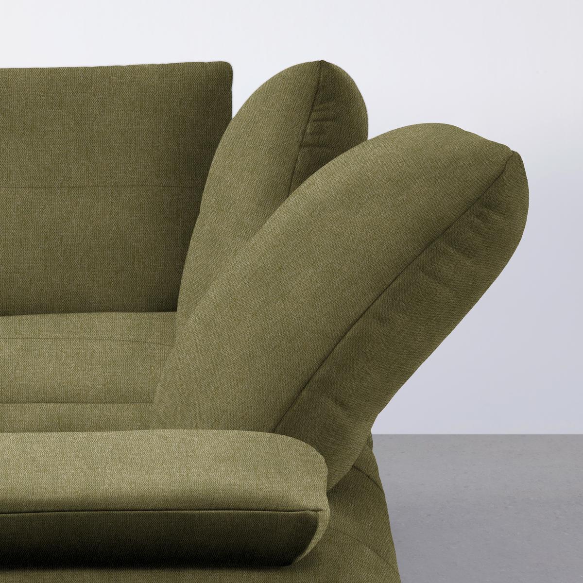 Wohnlandschaft Trendy Olivgrün - Schwarz/Olivgrün, Modern, Holzwerkstoff/Textil (310/93/250cm) - Premium Living