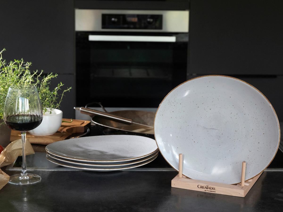 Set Krožnikov Za Zrezke Stein, 4-Delni - svetlo siva, Basics, keramika (30,5/26cm) - Creatable