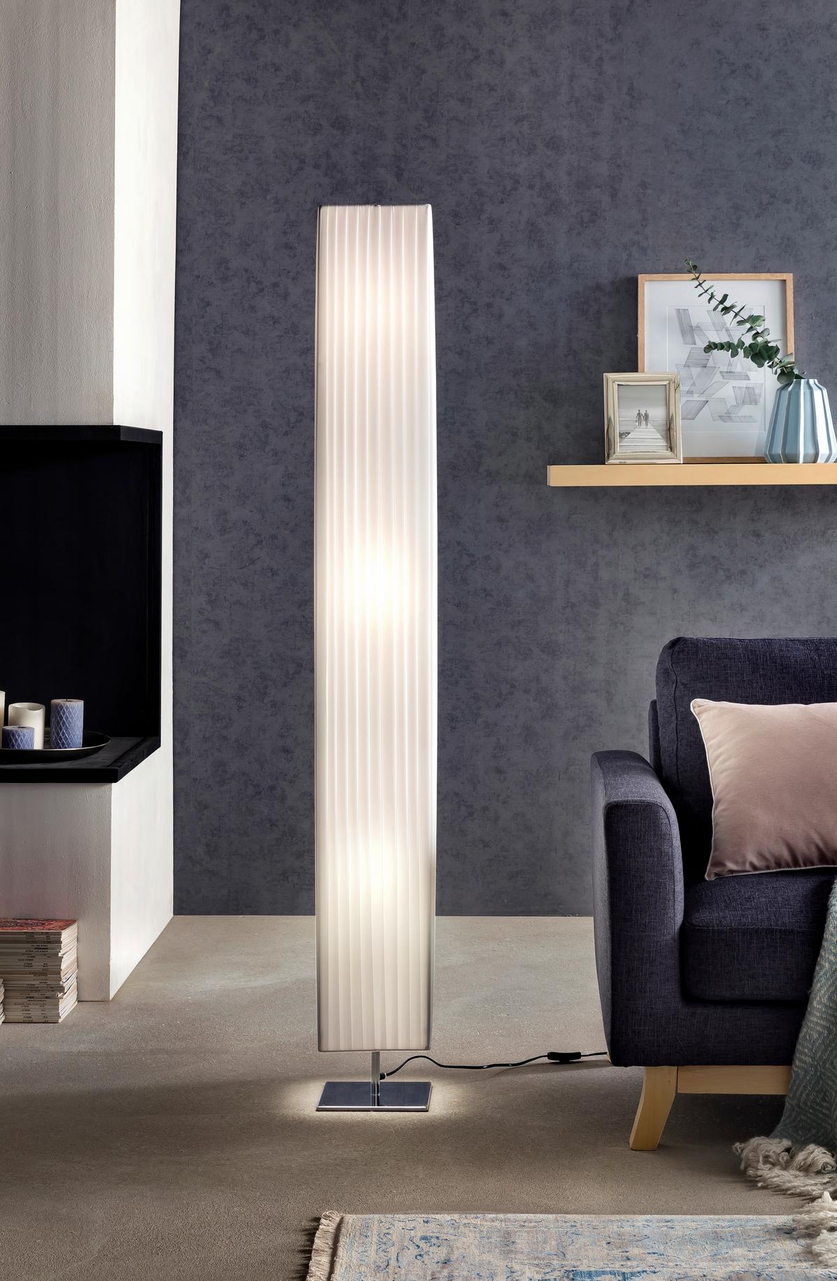 Stoječa Svetilka Joda - srebrne barve/bela, Design, kovina/umetna masa (20/160/20cm) - P & B