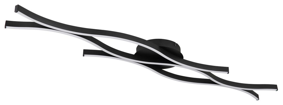 LED-DECKENLEUCHTE 67206D GERONIMO - Weiss/Schwarz, Design, Kunststoff/Metall (108/18/6cm) - Globo