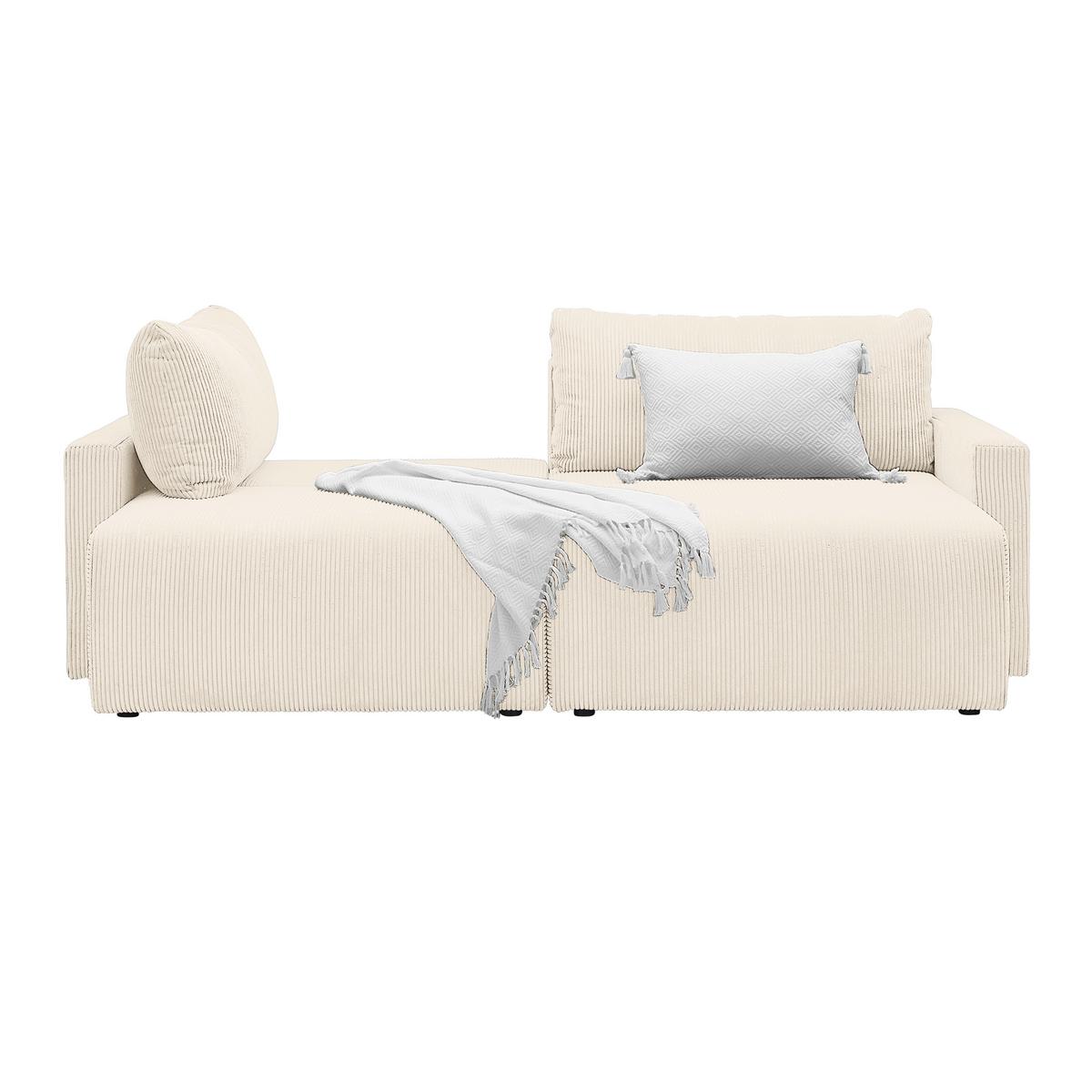 Ecksofa Dios Beige - Beige/Schwarz, MODERN, Holz/Kunststoff (228/91/146cm) - Based