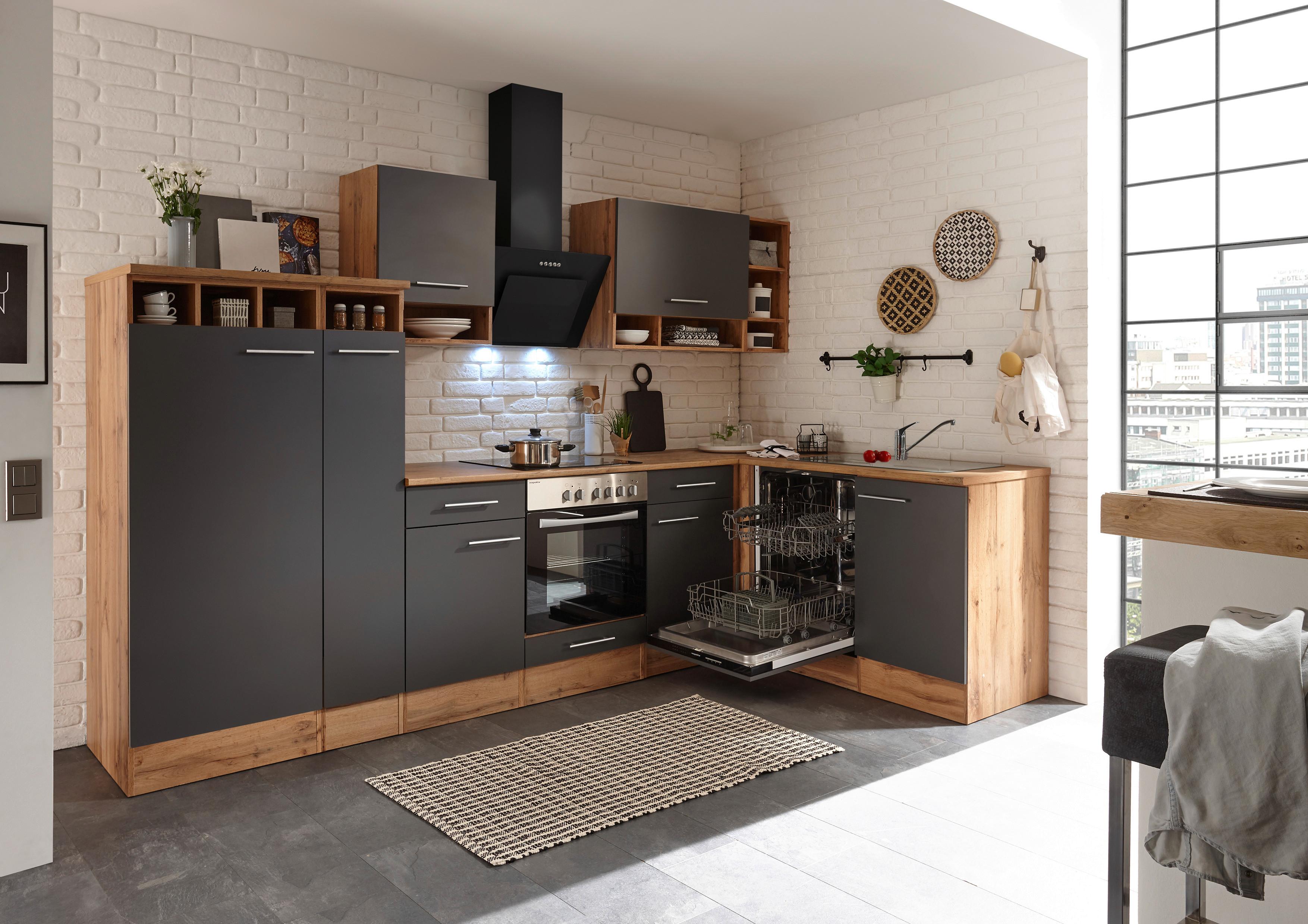 Kuhinjski Blok Madeira 310 E - hrast/antracit, Moderno, leseni material (310/175/211/60cm) - Modern Living