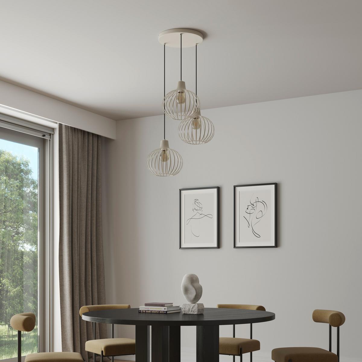 LAMPA WISZĄCA 33379319 MATEO - kremowy, Basics, metal (50/120cm) - Globo