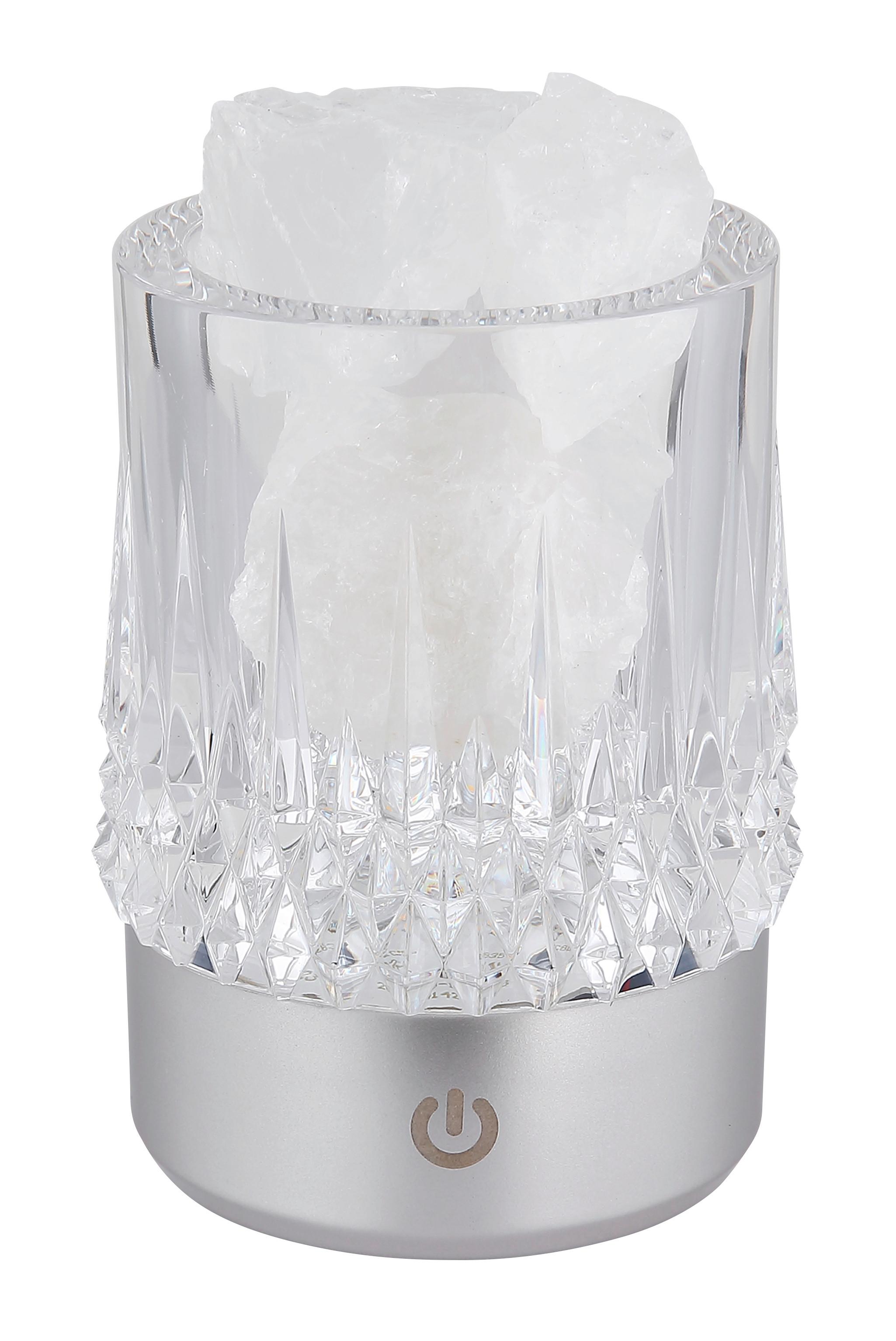 AKKU-TISCHLEUCHTE 21044S LIZZY - Weiss/Transparent, Basics, Kunststoff/Stein (7,8/10,5cm) - Globo