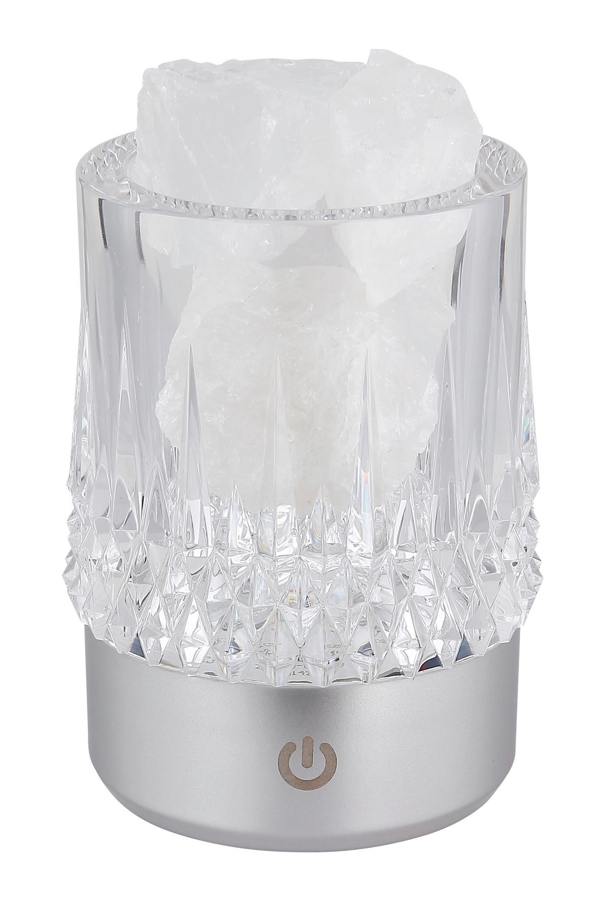 AKKU-TISCHLEUCHTE 21044S LIZZY - Weiss/Transparent, Basics, Kunststoff/Stein (7,8/10,5cm) - Globo