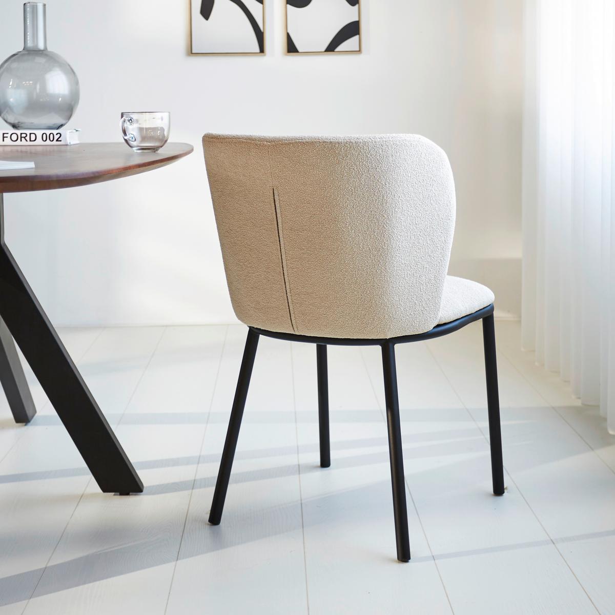 Stuhl-Set Bourges Beige - Beige/Schwarz, MODERN, Textil/Metall (52/80/44cm) - MID.YOU