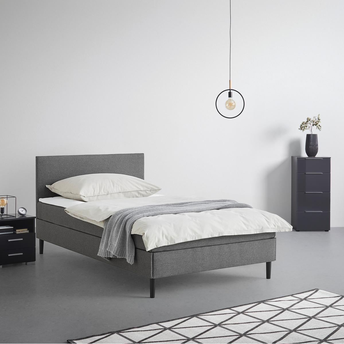 Ágy Janis - natúr színű/szürke, Konventionell, textil/fa (140/200cm) - Best Price