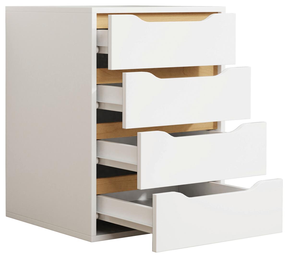 NACHTTISCH MALIRA M - Honigeiche/Weiss, Modern, Holzwerkstoff (46/61/42cm) - MID.YOU