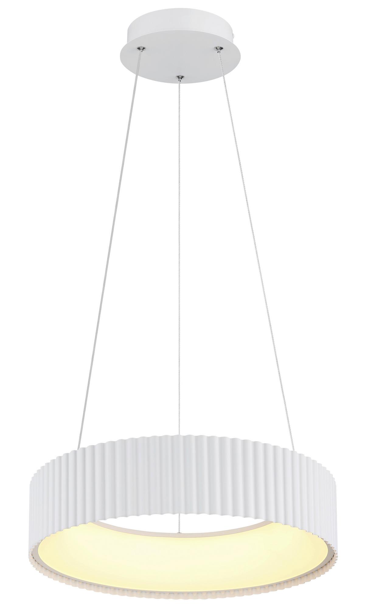 LED-HÄNGELEUCHTE 15924W KEMP - Weiss/Transparent, Basics, Kunststoff/Metall (46/12cm) - Globo