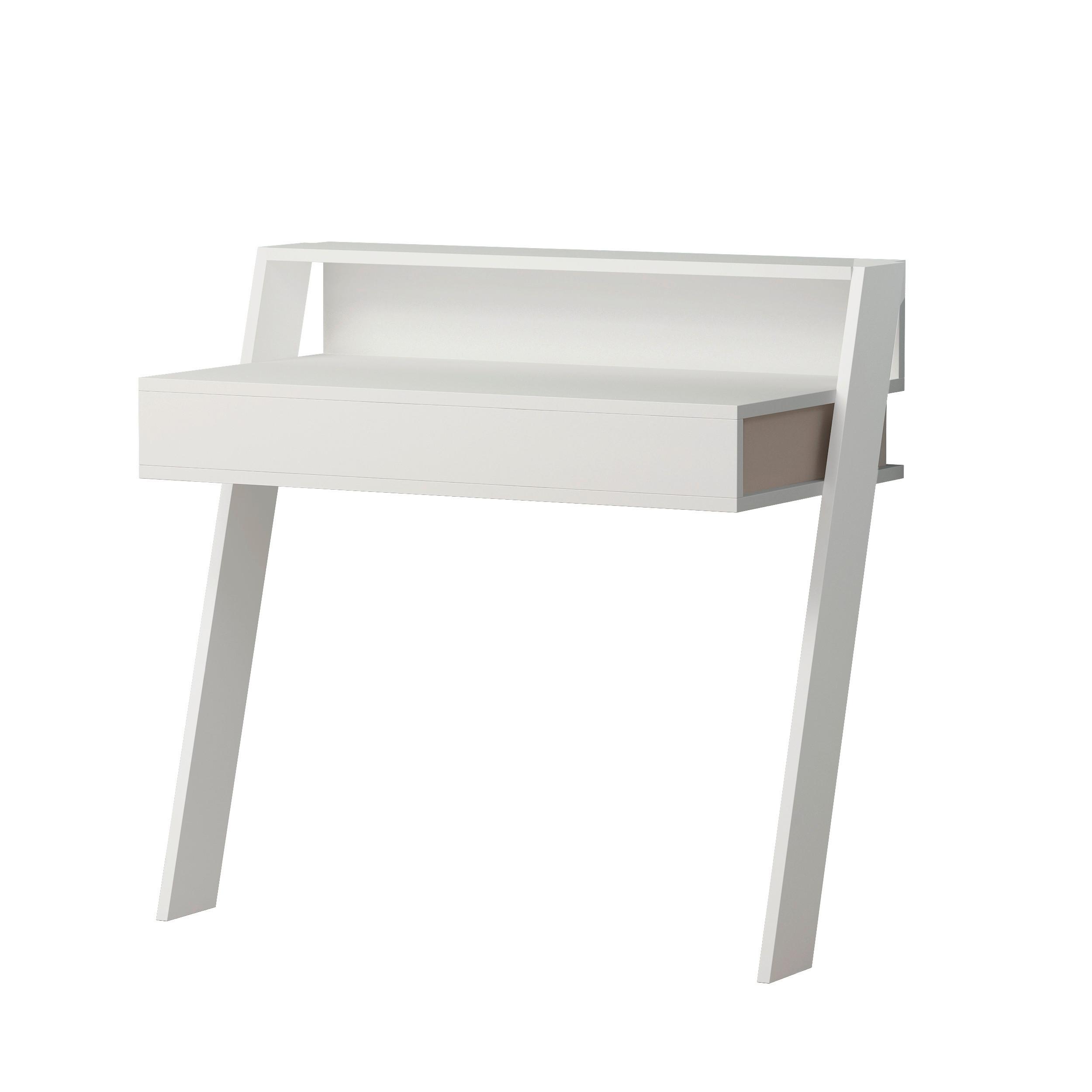 SCHREIBTISCH COWORK WORKING TABLE - Weiss, Design, Holzwerkstoff (94/50/91cm) - Livetastic