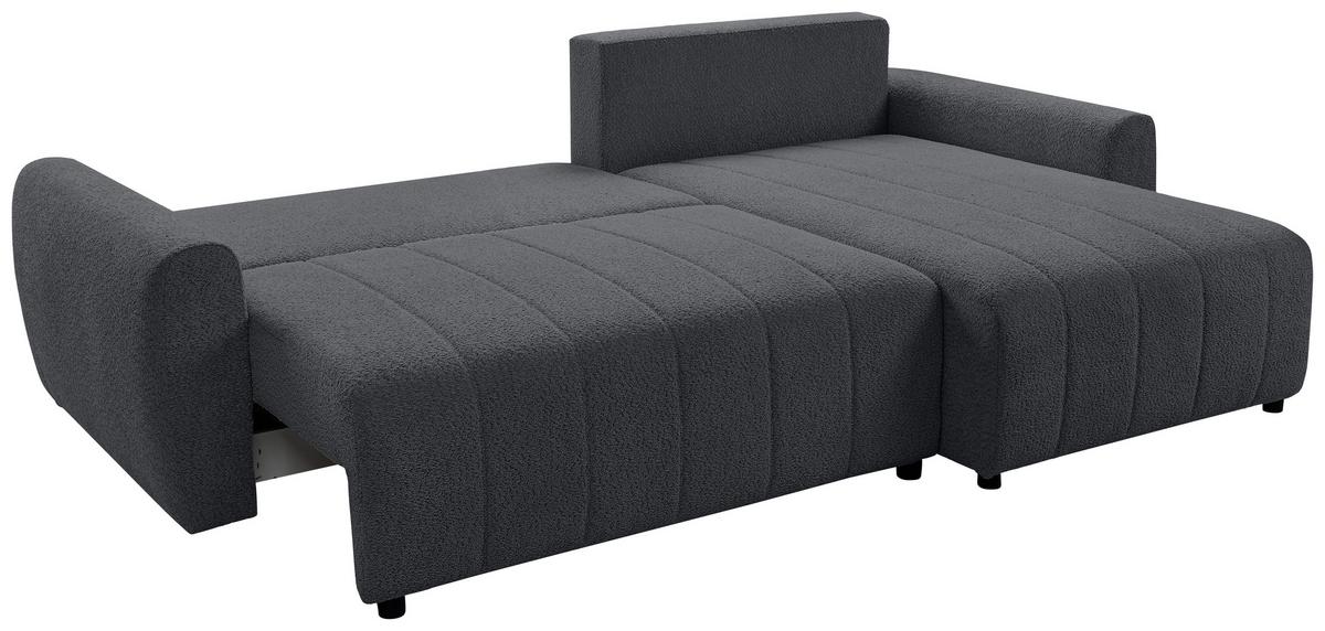 Kotna Sedežna Garnitura Luna New, Siva - siva/črna, Design, umetna masa/tekstil (260/161cm) - Livetastic