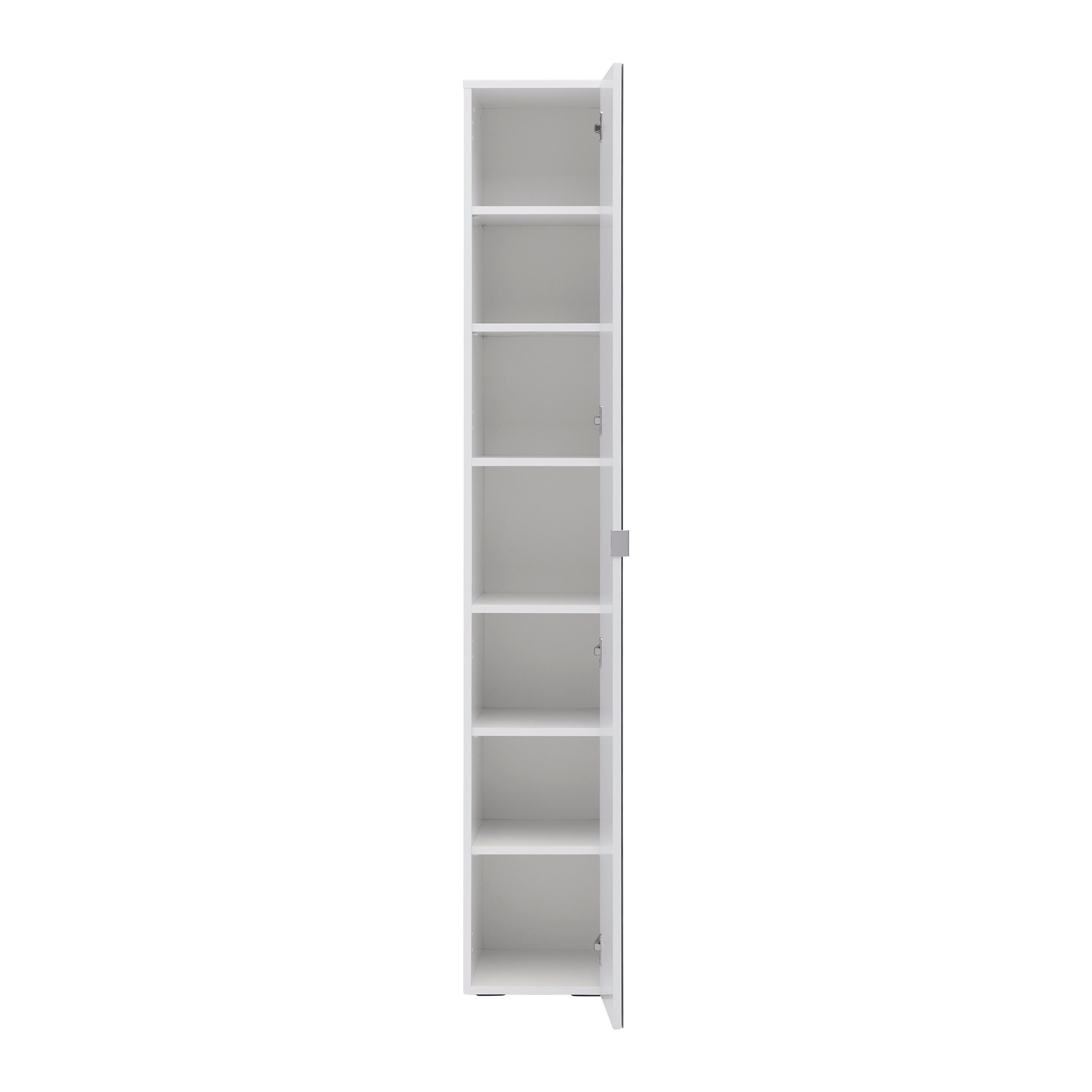 HÖGSKÅP BASIX -EXKLUSIV- - vit/kromfärg, Basics, trämaterial/glas (30/185/39,6cm) - Mömax
