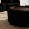 TABLE BASSE KIRA - noir, MODERN, textile/bois (86/86/43cm) - Bessagi Home